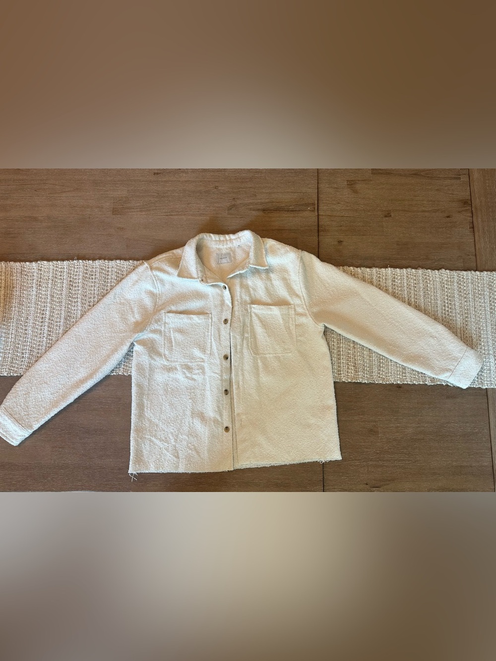 PacSun Cream Bouclé Button-Up Jacket